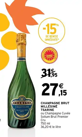 CHAMPAGNE BRUT MILLÉSIMÉ TSARINE