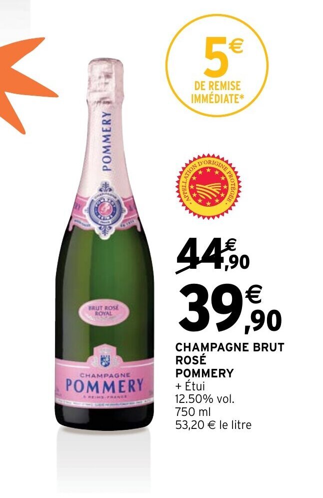Intermarché Express CHAMPAGNE BRUT ROSÉ POMMERY offre