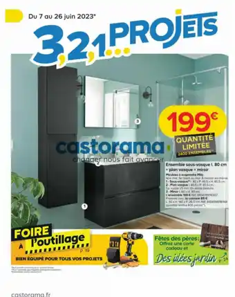 Ensemble sous-vasque l. 80 cm + plan vasque + miroir