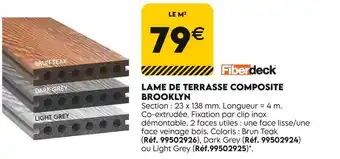Tout faire matériaux Fiberdeck lame de terrasse composite brooklyn offre