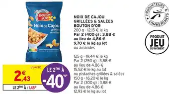 Intermarché Bouton d'or noix de cajou grillées & salées offre