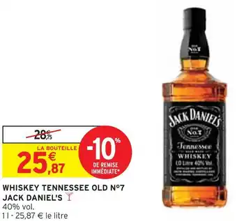 Intermarché Jack daniel's whiskey tennessee old n°7 offre
