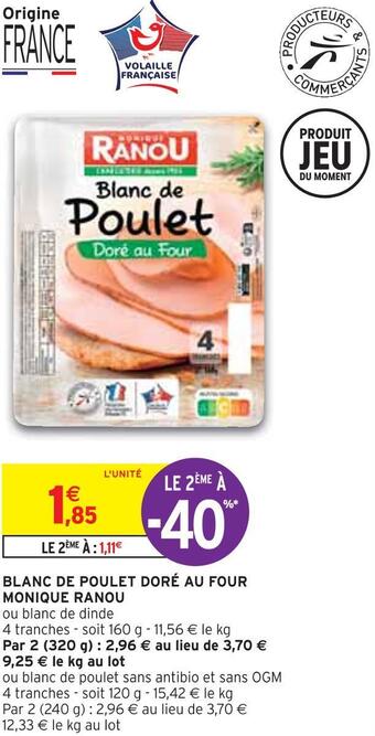 Monique ranou blanc de poulet doré au four
