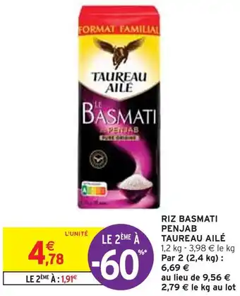 Intermarché Taureau ailé riz basmati penjab offre
