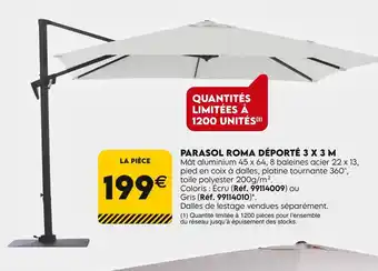 Parasol roma déporté 3 x 3 m
