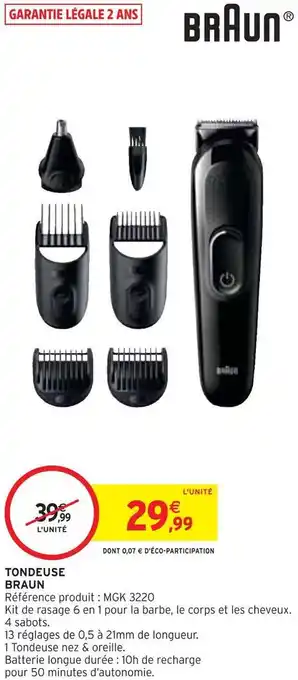 Intermarché Braun tondeuse offre
