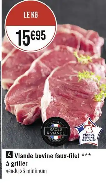 Viande bovine faux-filet à griller