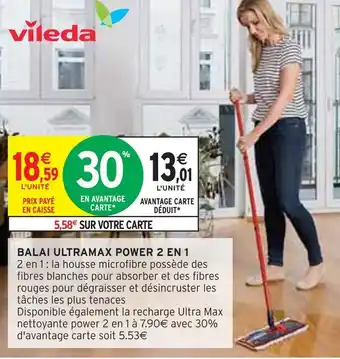 Intermarché Vileda balai ultramax power 2 en 1 offre