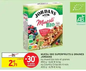Jordans muesli bio superfruits & graines
