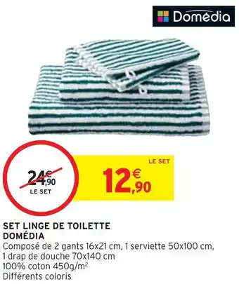 Intermarché Domédia set linge de toilette offre