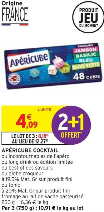 Intermarché Apéricube apéricube cocktail offre