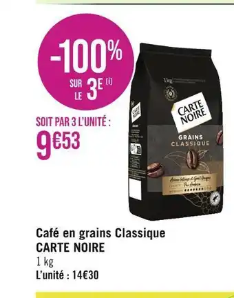 Casino Supermarchés Carte noire café en grains classique offre