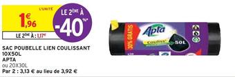 Apta sac poubelle lien coulissant 10x50l