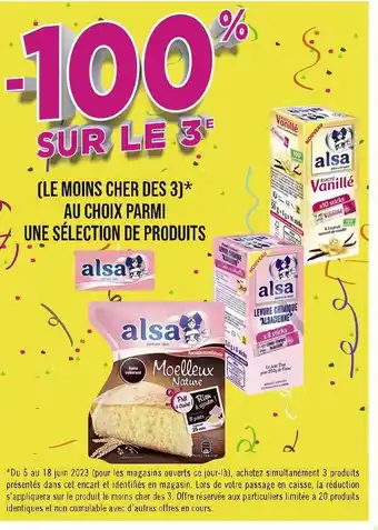 Casino Supermarchés Alsa -100% sur le 3e au choix parmi une sélection de produits alsa offre