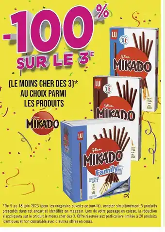 Mikado -100% sur le 3eme au choix parmi les produits