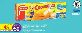 Intermarché Findus croustibat bâtonnets de filets de colin d'alaska msc panés surgelés offre