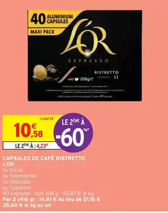 Intermarché L'or capsules de café ristretto offre