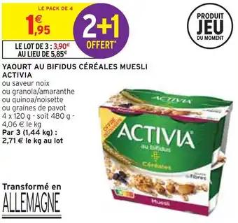 Activia yaourt au bifidus céréales muesli