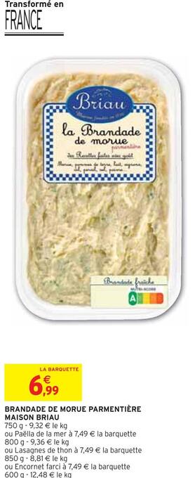 Intermarché Maison briau brandade de morue parmentière offre