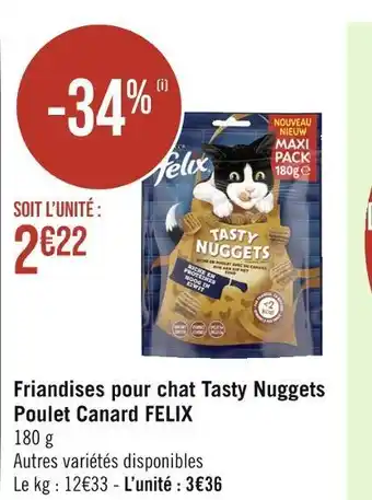 Casino Supermarchés Felix friandises pour chat tasty nuggets poulet canard offre
