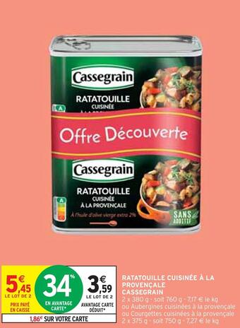 Cassegrain ratatouille cuisinée à la provençale