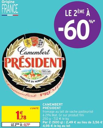 Intermarché Président camembert offre