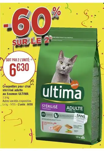 Casino Supermarchés Ultima croquettes pour chat stérilisé adulte au saumon offre