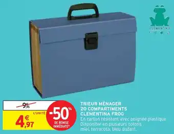 Intermarché Clementina frog trieur ménager 20 compartiments offre