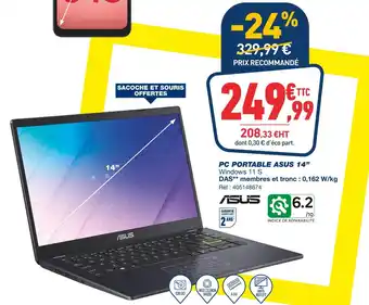 Bureau Vallée Asus pc portable 14’’ offre