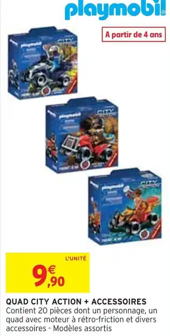 Intermarché Playmobil quad city action + accessoires offre