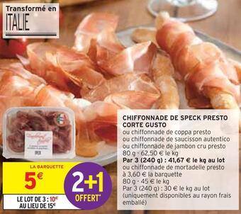 Intermarché Chiffonnade de speck presto corte gusto offre