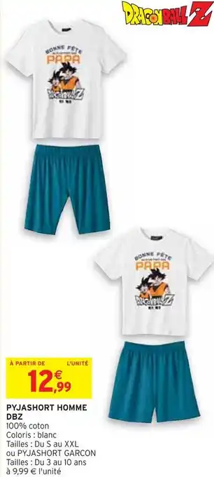 Intermarché Dbz pyjashort homme offre