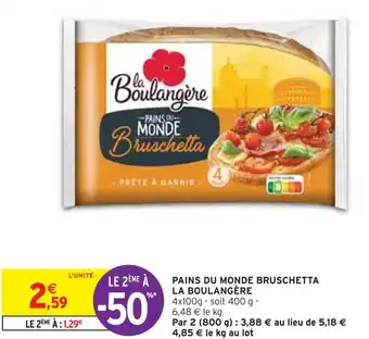 La boulangĂšre pains du monde bruschetta