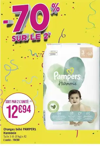 Casino Supermarchés Pampers changes bébé harmonie offre