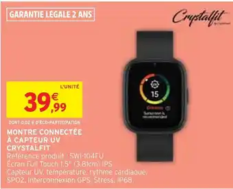 Crystalfit montre connectée à capteur uv