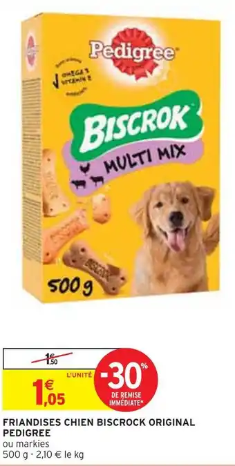 Intermarché Pedigree friandises chien biscrock original offre