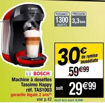 Cora x Carrefour Cafetière à capsules bosch offre