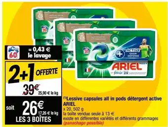Cora x Carrefour Lessive en capsules ariel offre