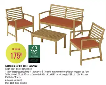 Casino Supermarchés Salon De Jardin Bas Teckano offre