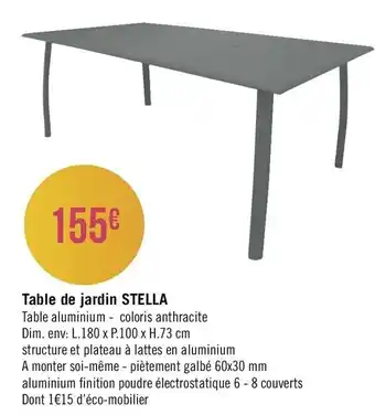 Casino Supermarchés Table De Jardin Stella offre