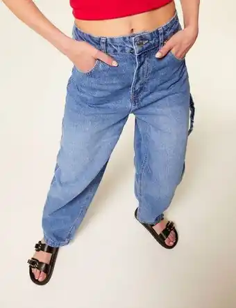Jennyfer Jean coupe balloon esprit cargo bleu offre