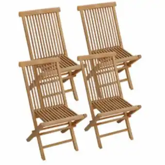 Truffaut Happy garden - lot de 4 chaises de jardin en teck lombok offre
