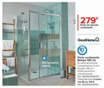 GoodHome Porte de douche coulissante