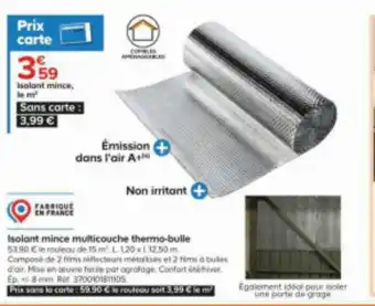 Isolant mince multicouche thermo-bulle