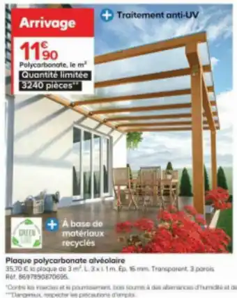 Castorama Plaque polycarbonate alvéolaire offre