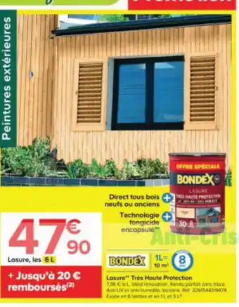 Castorama BONDEX L8 Lasure" Très Haute Protection offre