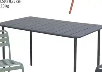 Casino Supermarchés Table De Jardin Latto Anthracite En Acier offre