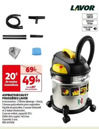 Auchan ASPIRATEUR EAU ET POUSSIÈRES LAVOR offre