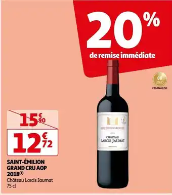 Auchan Saint-émilion grand cru aop 2018 offre