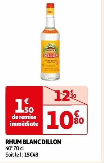 Auchan Rhum blanc dillon offre